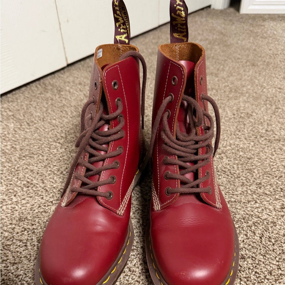 Dr. Martens Red Lace-Up Boots